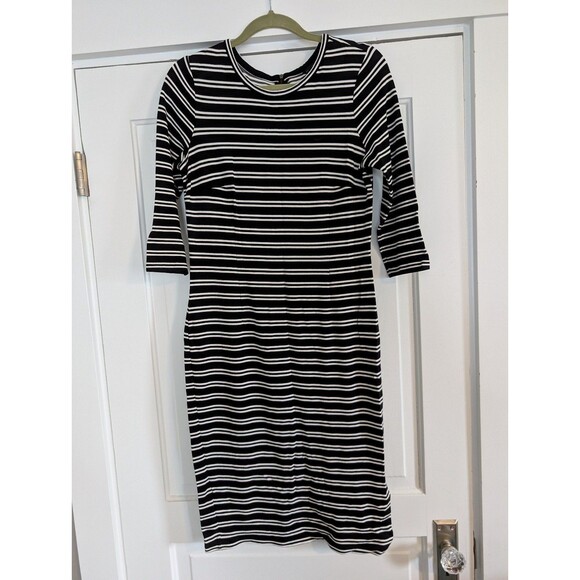Black and White Striped knit Ann Taylor Dress size M - Picture 1 of 6